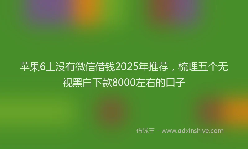 苹果6上没有微信借钱2025年推荐，梳理五个无视黑白下款8000左右的口子