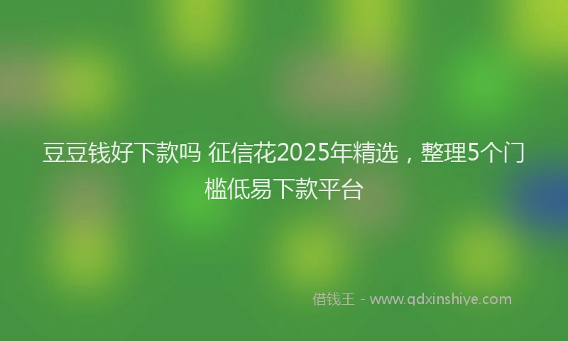 豆豆钱好下款吗 征信花2025年精选，整理5个门槛低易下款平台