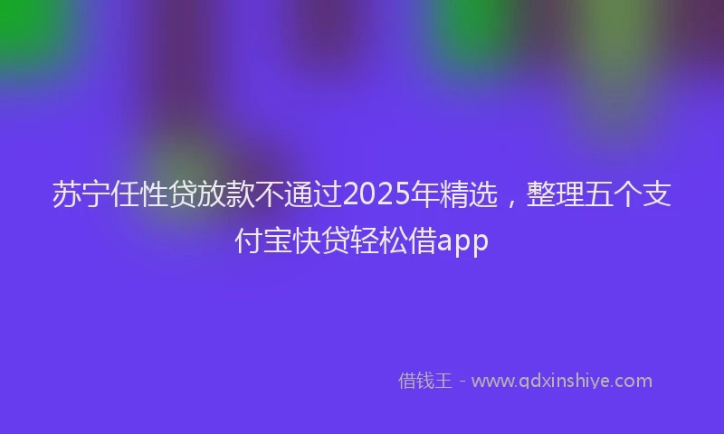 苏宁任性贷放款不通过2025年精选，整理五个支付宝快贷轻松借app
