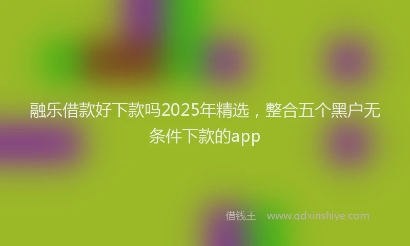 融乐借款好下款吗2025年精选，整合五个黑户无条件下款的app