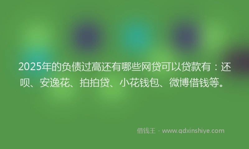 2025年的负债过高还有哪些网贷可以贷款有：还呗、安逸花、拍拍贷、小花钱包、微博借钱等。