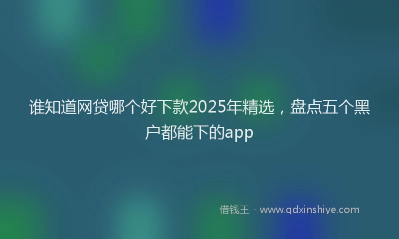 谁知道网贷哪个好下款2025年精选，盘点五个黑户都能下的app