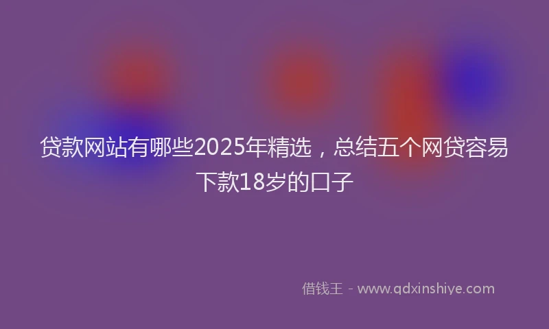 贷款网站有哪些2025年精选，总结五个网贷容易下款18岁的口子