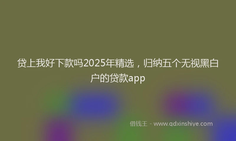 贷上我好下款吗2025年精选，归纳五个无视黑白户的贷款app