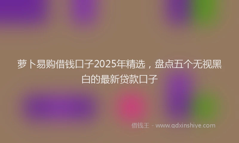 萝卜易购借钱口子2025年精选，盘点五个无视黑白的最新贷款口子