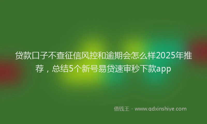 贷款口子不查征信风控和逾期会怎么样2025年推荐，总结5个新号易贷速审秒下款app