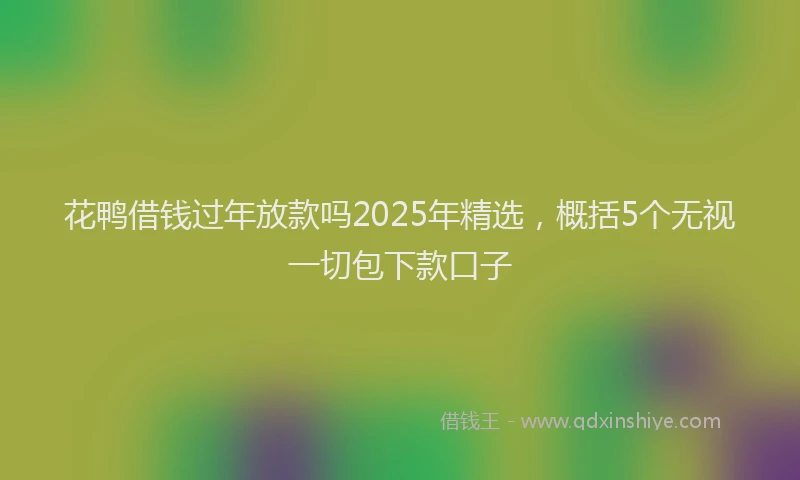 花鸭借钱过年放款吗2025年精选，概括5个无视一切包下款口子