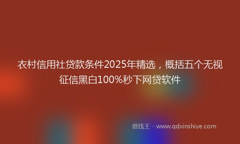 衣村信用社贷款条件2025年精选，概括五个无视征信黑白100%秒下网贷软件