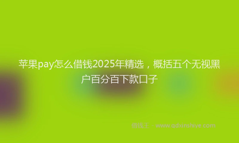 苹果pay怎么借钱2025年精选，概括五个无视黑户百分百下款口子