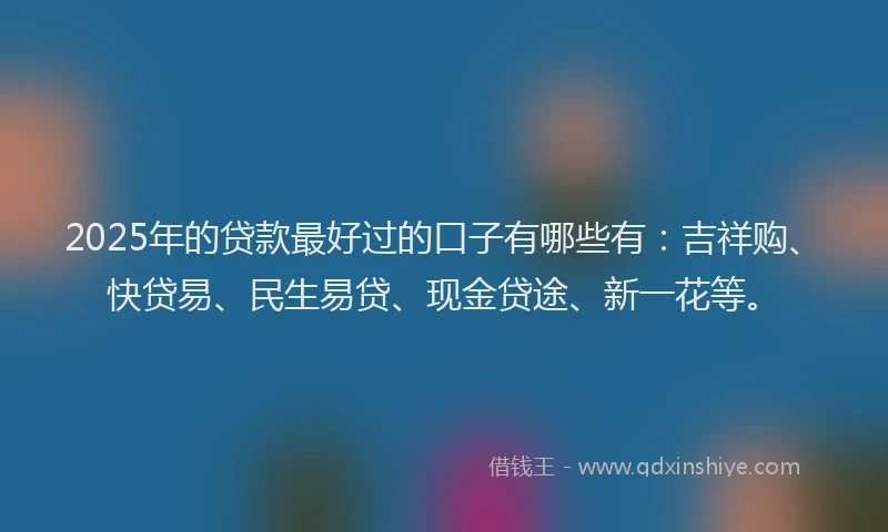 2025年的贷款最好过的口子有哪些有：吉祥购、快贷易、民生易贷、现金贷途、新一花等。