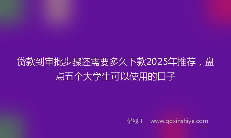 贷款到审批步骤还需要多久下款2025年推荐，盘点五个大学生可以使用的口子