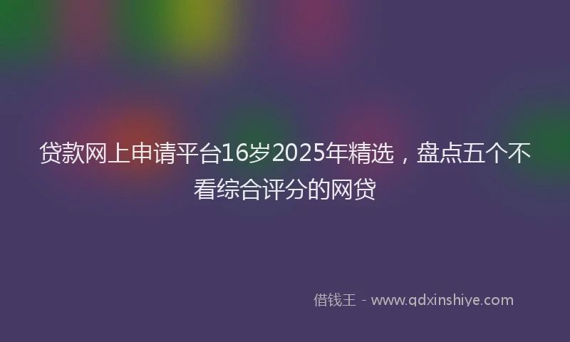 贷款网上申请平台16岁2025年精选，盘点五个不看综合评分的网贷