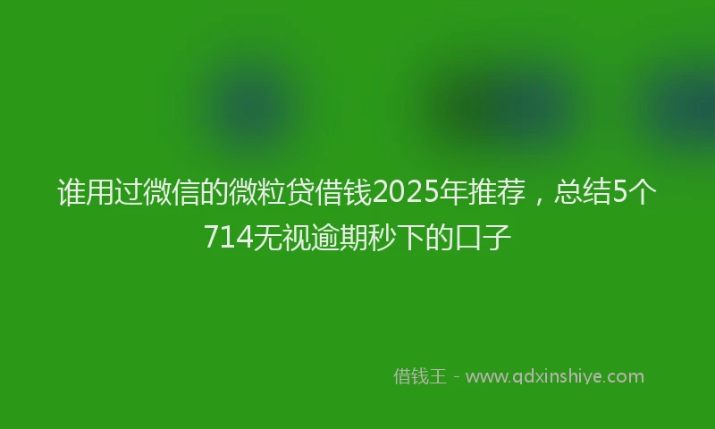 谁用过微信的微粒贷借钱2025年推荐，总结5个714无视逾期秒下的口子