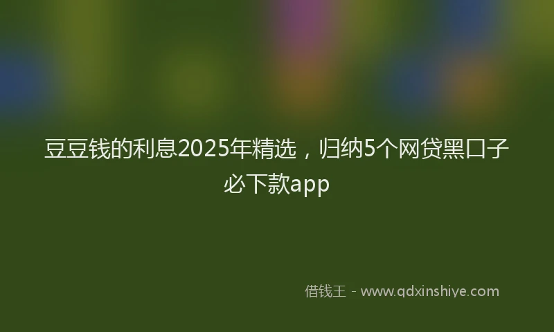 豆豆钱的利息2025年精选，归纳5个网贷黑口子必下款app