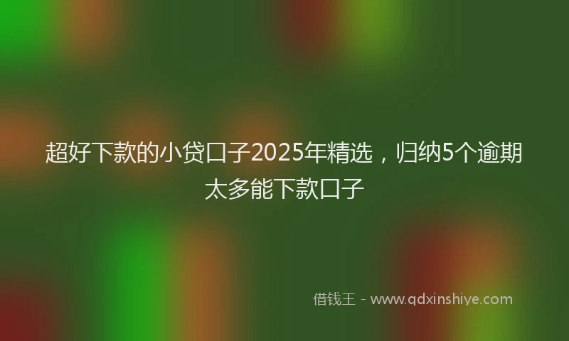 超好下款的小贷口子2025年精选，归纳5个逾期太多能下款口子