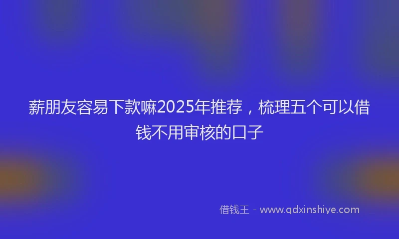 薪朋友容易下款嘛2025年推荐，梳理五个可以借钱不用审核的口子