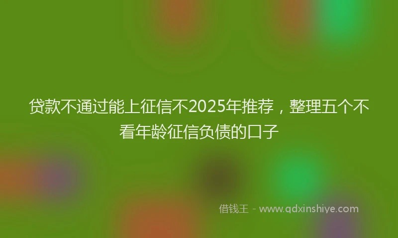 贷款不通过能上征信不2025年推荐，整理五个不看年龄征信负债的口子