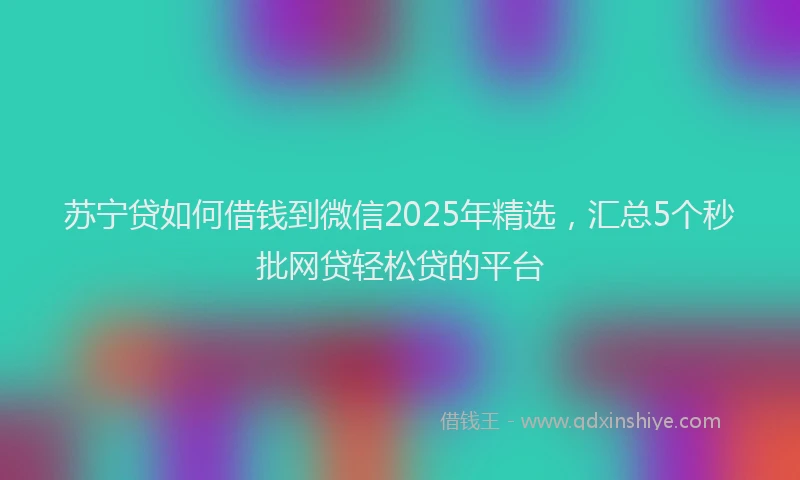苏宁贷如何借钱到微信2025年精选，汇总5个秒批网贷轻松贷的平台