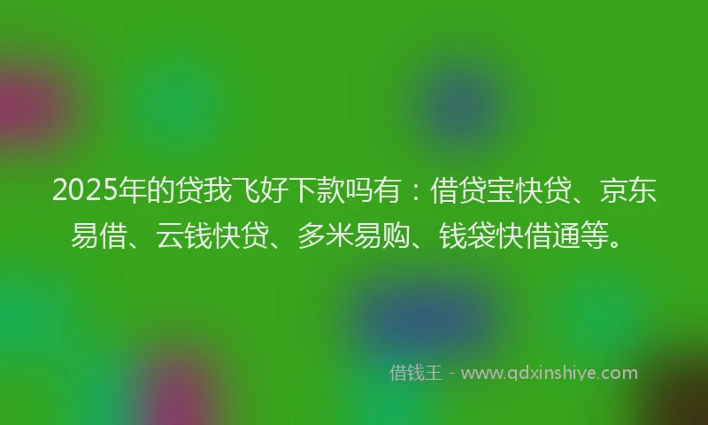 2025年的贷我飞好下款吗有：借贷宝快贷、京东易借、云钱快贷、多米易购、钱袋快借通等。