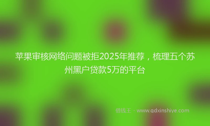 苹果审核网络问题被拒2025年推荐，梳理五个苏州黑户贷款5万的平台