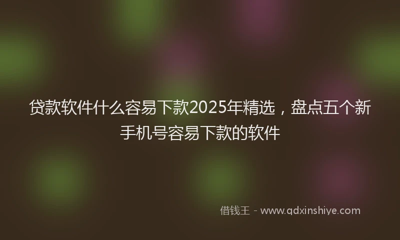 贷款软件什么容易下款2025年精选，盘点五个新手机号容易下款的软件