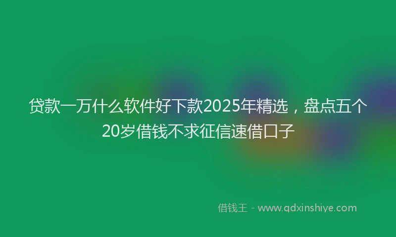 贷款一万什么软件好下款2025年精选，盘点五个20岁借钱不求征信速借口子