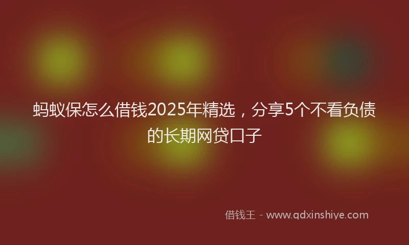 蚂蚁保怎么借钱2025年精选，分享5个不看负债的长期网贷口子