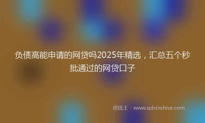 负债高能申请的网贷吗2025年精选，汇总五个秒批通过的网贷口子