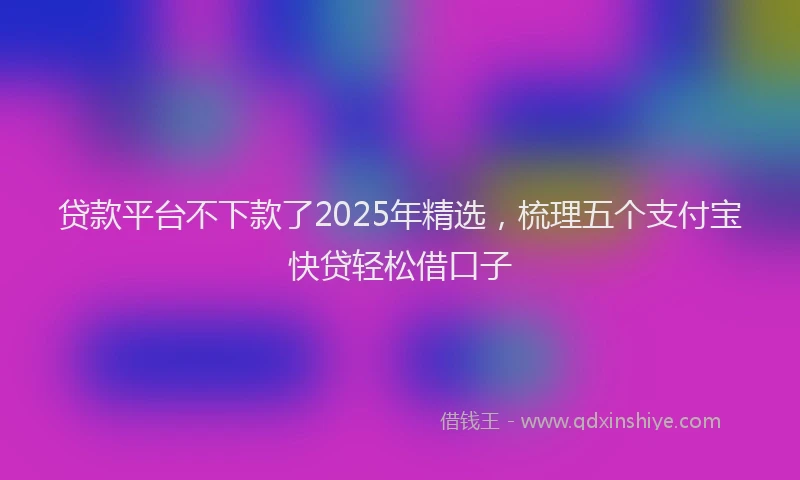 贷款平台不下款了2025年精选，梳理五个支付宝快贷轻松借口子