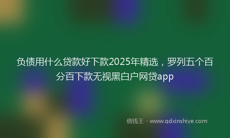负债用什么贷款好下款2025年精选，罗列五个百分百下款无视黑白户网贷app