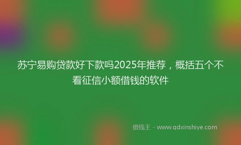 苏宁易购贷款好下款吗2025年推荐，概括五个不看征信小额借钱的软件