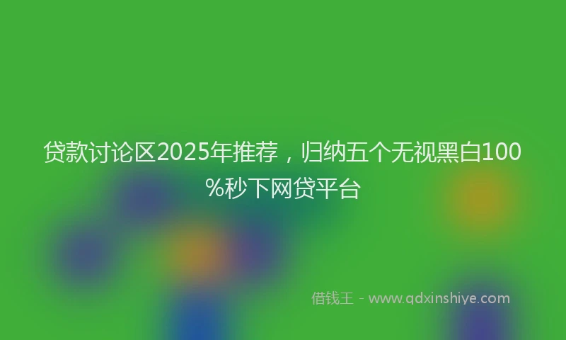 贷款讨论区2025年推荐，归纳五个无视黑白100%秒下网贷平台