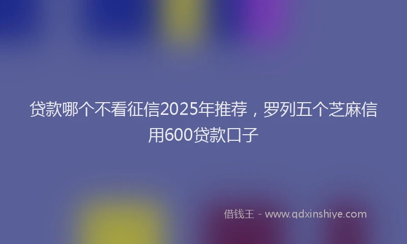 贷款哪个不看征信2025年推荐，罗列五个芝麻信用600贷款口子