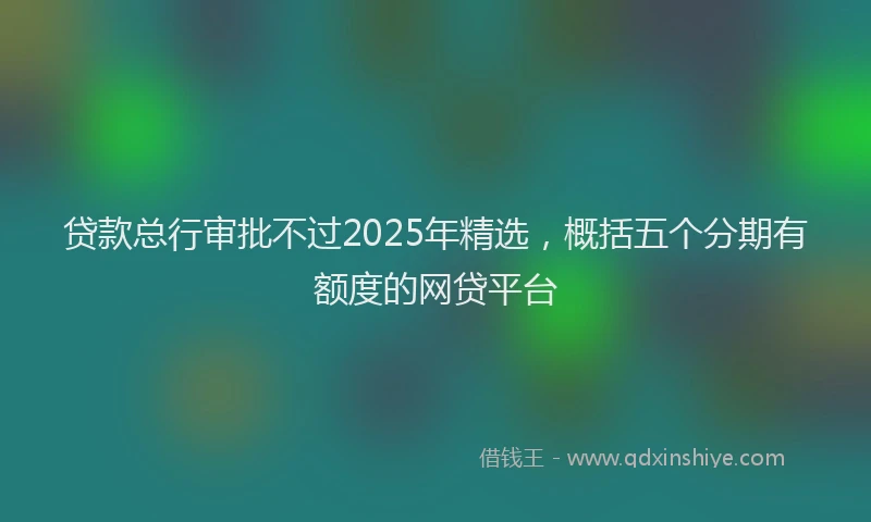 贷款总行审批不过2025年精选，概括五个分期有额度的网贷平台