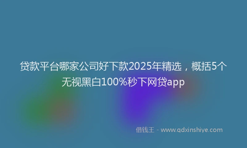 贷款平台哪家公司好下款2025年精选，概括5个无视黑白100%秒下网贷app