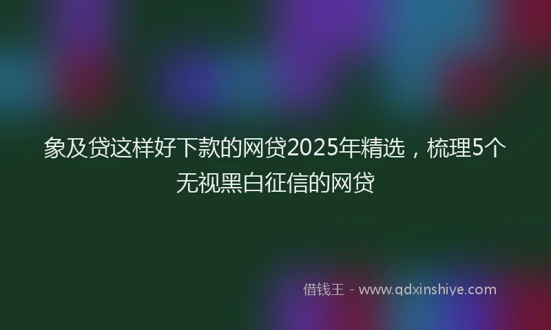 象及贷这样好下款的网贷2025年精选，梳理5个无视黑白征信的网贷