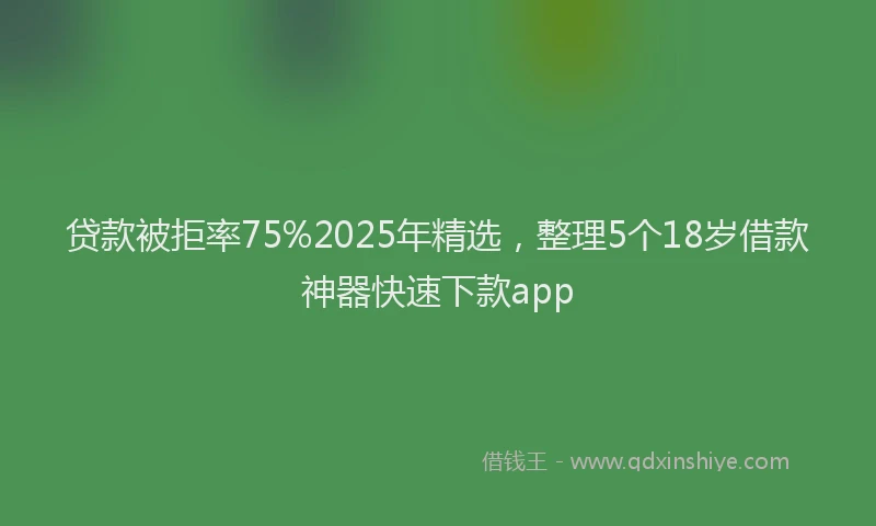 贷款被拒率75%2025年精选，整理5个18岁借款神器快速下款app