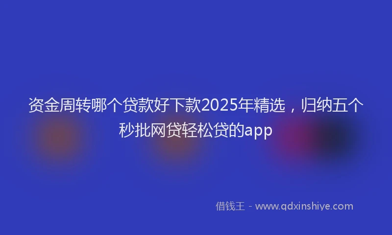资金周转哪个贷款好下款2025年精选，归纳五个秒批网贷轻松贷的app