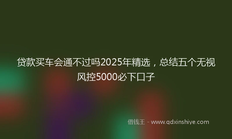 贷款买车会通不过吗2025年精选，总结五个无视风控5000必下口子