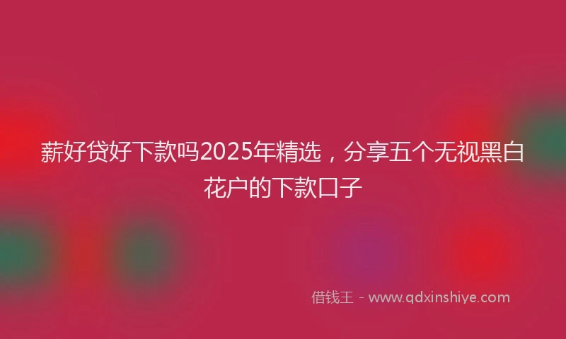 薪好贷好下款吗2025年精选，分享五个无视黑白花户的下款口子