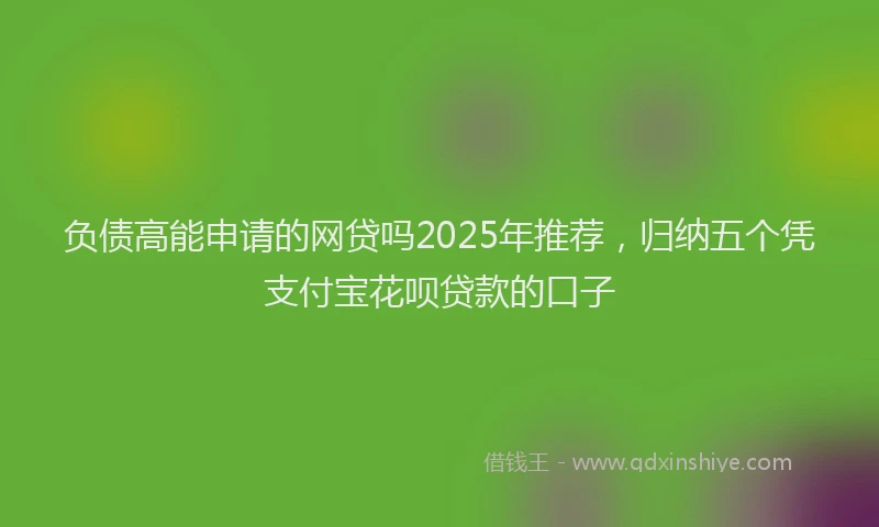 负债高能申请的网贷吗2025年推荐，归纳五个凭支付宝花呗贷款的口子