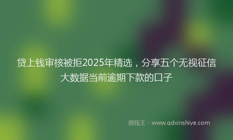 贷上钱审核被拒2025年精选，分享五个无视征信大数据当前逾期下款的口子