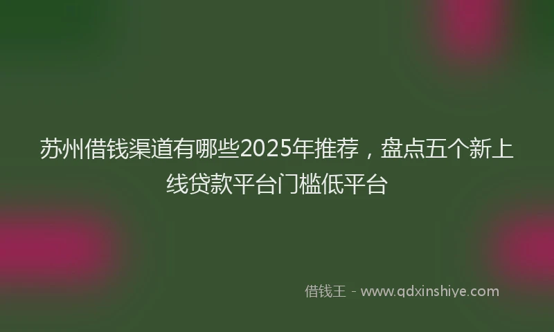 苏州借钱渠道有哪些2025年推荐，盘点五个新上线贷款平台门槛低平台