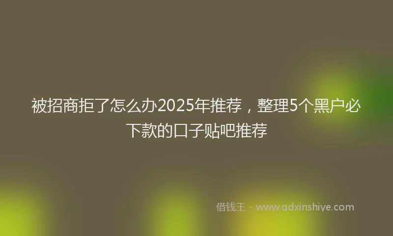 被招商拒了怎么办2025年推荐，整理5个黑户必下款的口子贴吧推荐