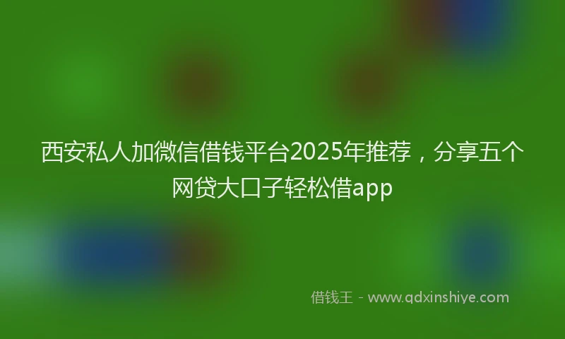 西安私人加微信借钱平台2025年推荐，分享五个网贷大口子轻松借app