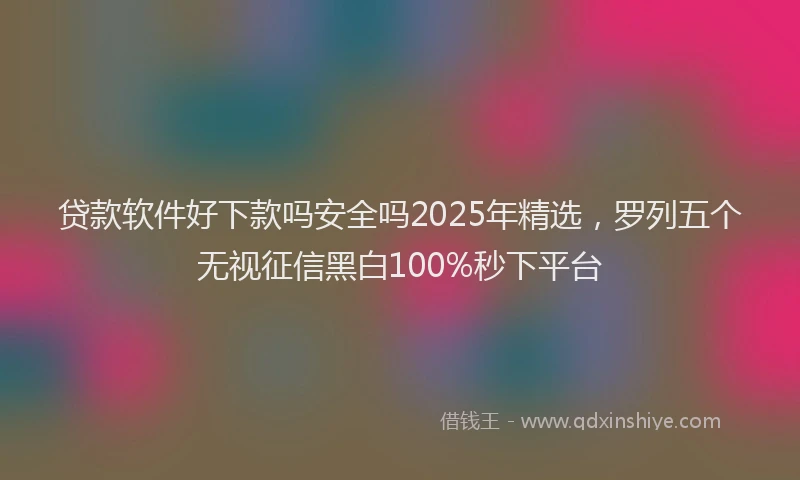贷款软件好下款吗安全吗2025年精选，罗列五个无视征信黑白100%秒下平台