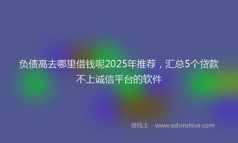负债高去哪里借钱呢2025年推荐，汇总5个贷款不上诚信平台的软件