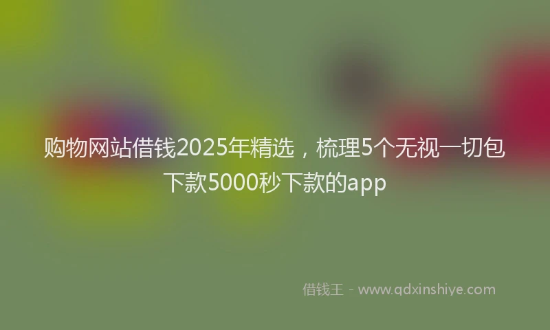 购物网站借钱2025年精选，梳理5个无视一切包下款5000秒下款的app