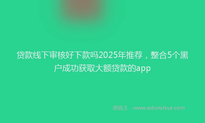 贷款线下审核好下款吗2025年推荐，整合5个黑户成功获取大额贷款的app