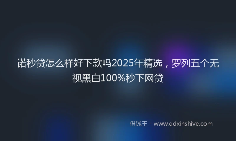 诺秒贷怎么样好下款吗2025年精选，罗列五个无视黑白100%秒下网贷